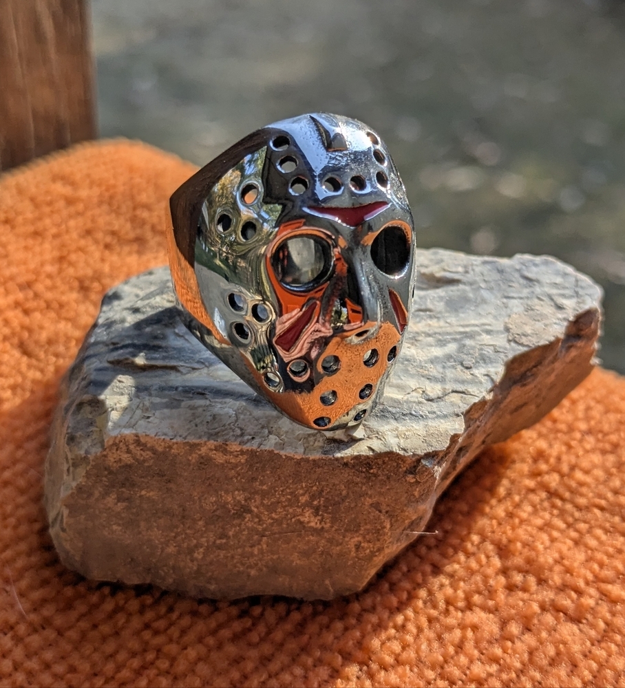 Jason Voorhees Hockey Mask (Friday the 13th) Stainless Steel Unisex Ring (10)